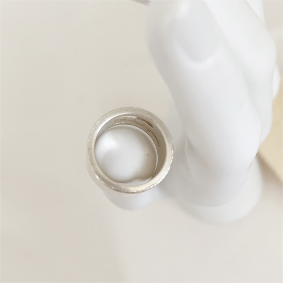 GUCCI Ring Interlocking G Silver 925 Ring Branded Cutout G Unisex Band 6.25 - Picture 5 of 9